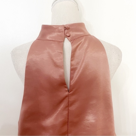 Nwt REVOLVE MORE TO COME DEVON PINK SATIN HALTER CUT OUT SLEEVELESS BODYSUIT - Picture 7 of 11